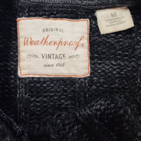 Weatherproof gray & black cable knit crewneck sweater - Picture 3 of 7